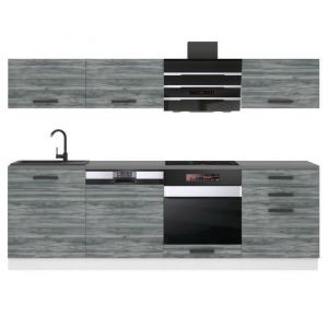 Cuisine Equipee Complete Linda Muebles de Cuisine Complets - 240 cm. Cuisine Complete avec Plan de Travail, chêne Glamour - Belini