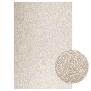 VidaXL Tapis Zizur Crème 160x230 Cm Aspect De Jute Intérieur Extérieur