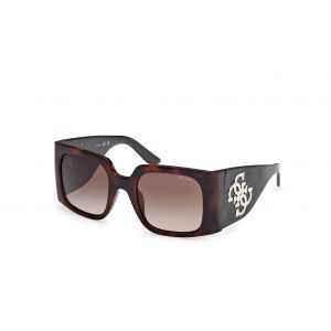 Guess Femme GU00201-H 52F Lunettes de soleil Inject&eacute; Havana Marrone Carr&eacute; Normale Sfumato