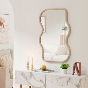 [en.casa] - Miroir mural Bellerirnu 90 x 60 cm effet chêne Sonoma