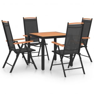 VidaXL Ensemble de salle à manger de jardin 5 pcs Aluminium Noir