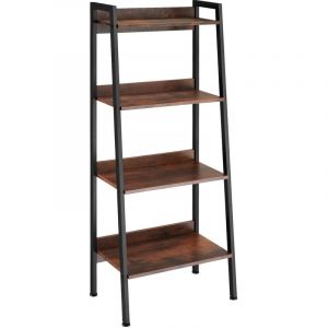 TecTake Étagère échelle - 57,5 x 34 x 138 cm - bois foncé industriel