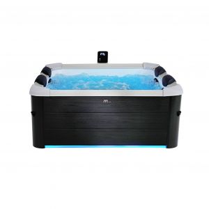 Mspa Spa rigide oslo Plus 6 personnes gris. 4 coussins. bâche incluse. hydromassages système. 180 x 180 x 65 cm
