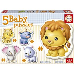 Educa 5 Baby Puzzles : Animaux sauvages