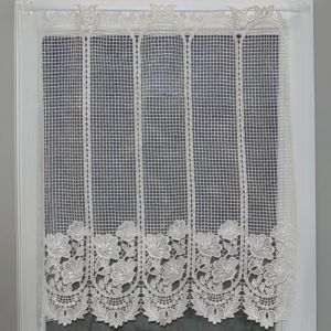 Home maison Brise bise en macramé fleuri Blanc 0.6x0.45 m