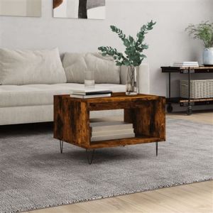 VidaXL Table basse chêne fumé 60x50x40 cm bois d'ingénierie 829257