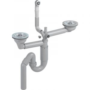 Kümbad - Vidage manuel 2 bacs CUIPD622-A pour évier granit - Diamètre 90 mm
