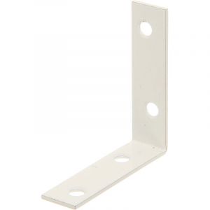 Alberts 848842 Équerre de chaise | plastifiée, en blanc | 60 x 60 x 16 mm | kit de 40