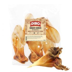 Dibo Oreilles de b&oelig;uf avec Coquillage, Sachet de 5, la Petite collation Naturelle ou friandise &agrave; m&acirc;cher Entre Les Deux, Nourriture pour Chien, Articles &agrave; m&acirc;cher de qualit&eacute; sans Produits Chimiques
