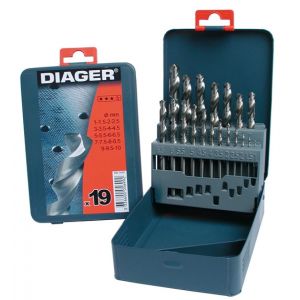 Image de Diager 745D - Coffret Métallique Forets HSS Pro x19 Diamètre 1 - 1,5 - 2