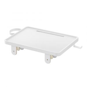 Table de lit porte-Verre rotatif pinces réglables blanc