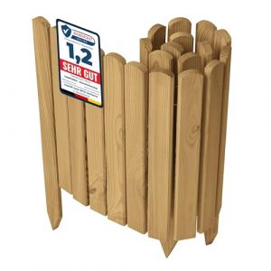 Garronda clôture de Jardin en Bois Bordure Jardin Cloture Jardin Exterieur, Palissade Bordurette Longueur: 100 cm GD-0148 (Brun Сlair, Hauteur : 40