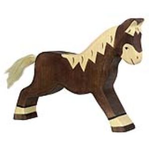 Holztiger Figurine Cheval marchant en bois