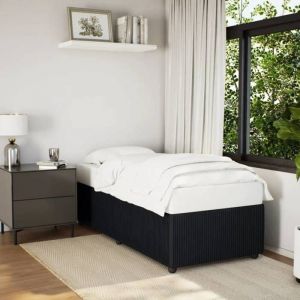 VidaXL Cadre de lit Noir 90x190 cm Velours, sommier, cadre de lit plateforme, cadre de lit rembourré, meuble de chambre à coucher, cadre de lit simple