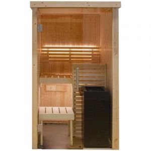 Harvia Cabine de sauna 121 cm x 118 cm x 202 cm mini 1 ou 2 personnes poêle à sauna fournis