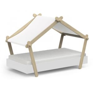 Habitat et Jardin Lit cabane surélevé enfant ' Lodge ' - 70 x 140 cm - Blanc mat