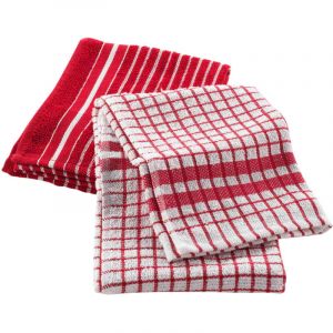 Lot De 2 Torchons Eponge 50 X 70 Cm Classico Rouge