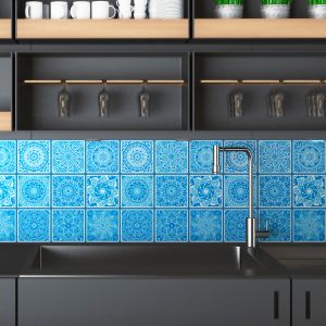 9 stickers carreaux de ciment ethnique Anoki
