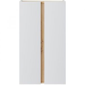 Basic Miroytengo Meuble &agrave; Chaussures Meuble de Couloir de Style Nordique Ch&ecirc;ne Nodi et Blanc Artik 57 cm