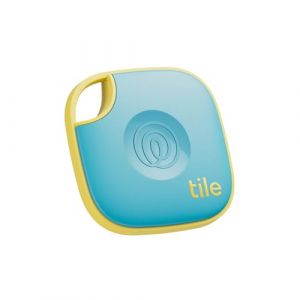 Tile By Life360 Mate - Tracker Bluetooth, détecteur de clés et localisateur d'objets pour clés, Sacs & Autres. Détecteur de téléphone. Compatible avec iOS & Android. Lot de 1 (Aqua Lemon)