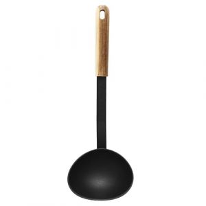 Lily cook KP0054, Louche en PBT avec Manche en Bois, idéale pour pâtisserie et Cuisine, Design Ergonomique, Facile à Nettoyer, Couleur Noir et Marron, Taille Standard, Couleur Assorties