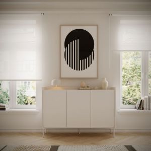 Buffet 3 portes &ndash; SELSEY TOVI &ndash; 140 cm &ndash; blanc/ch&ecirc;neLindberg