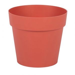 Eda Plastiques Pot de Fleur Rond Toscane &Oslash; 15 cm - Volume 1,6 L - &Oslash; 15,3 x H.13,7 cm - Orange Terre Battue