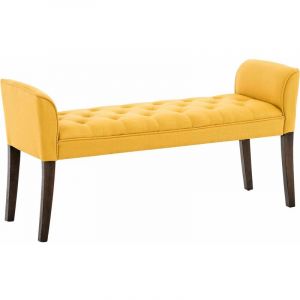 CLP Banquette style Chersterfield Cleopatra en tissu, Jaune-Antique foncé