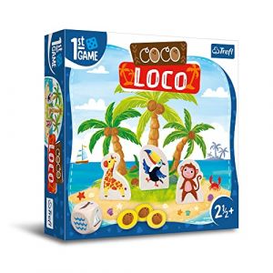 Trefl Coco Loco, Premier Jeu de Plateau - Jeu de plateau pour les plus jeunes, Animaux exotiques, Jeu coopératif pour les tout-petits, Grands éléments, Apprendre en jouant