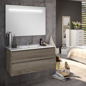 Cosyneo - Meuble de salle de bain - IRIS et miroir Led STAM - 100cm