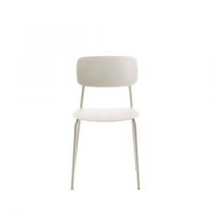Image de DRAWER Lot de 4 chaises en plastique et métal - Beige - Elin
