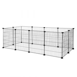 Lionto Enclos pour Lapins en métal Robuste, 144x74x46 cm, enclos Extensible pour Petits Animaux, système d’Assemblage Simple, Nettoyage Facile, adapté à l’intérieur et à l’extérieur