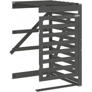 VidaXL Extension D'abri De Poubelle Sur Roulettes Gris Bois Massif Pin