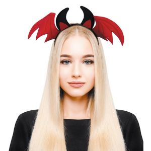 Ruedelafete Serre-tête Diable cornes et ailes