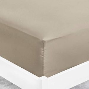 Image de Viscosoft | Drap Housse 180x200 x 30 cm Microfibre Beige Foncé | Drap Grand Bonnet 30 cm Matelas Epais | Housse Ajustable | Tissu Doux sans Plis - Drap Housse pour Matelas 180x200 Garantie 3 Ans