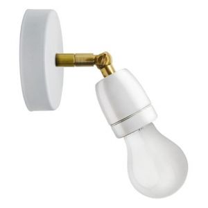 Lampe porcelaine & métal INES blanche 60W max