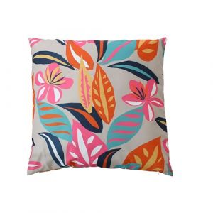 ED ENJOY HOME Coussin carré d’extérieur décoratif, 60x60cm, Imprimé Floral, déhoussable, avec Traitement déperlant et Anti-UV, Collection Jardin Costa