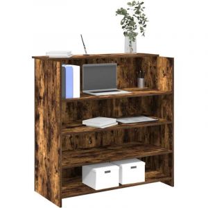VidaXL Bureau de r&eacute;ception ch&ecirc;ne fum&eacute; 100x50x103,5cm bois d'ing&eacute;nierie