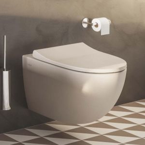 vitra Sento WC sans bride SmoothFlush + Abattant frein de chute, Taupe mat (7848-020-6147)