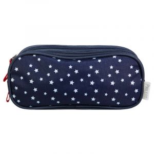 Bagtrotter trousse scolaire 2 compartiments phileas bleue étoiles