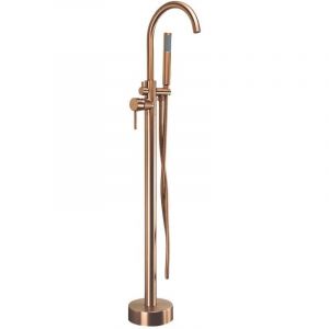R&eacute;a Robinet de baignoire autoportant lungo brush copper