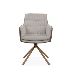 Calicosy Lot de 2 Chaises Beige et Décor Bois - L63 cm
