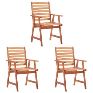 VidaXL Chaises de salle à manger d'extérieur 3 pcs Acacia massif