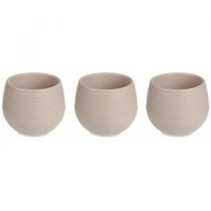 Set of pots Ibergarden ES0501214S3 Taupe Plastic 16,5 x 16,5 x 14,5 cm (4 Units)