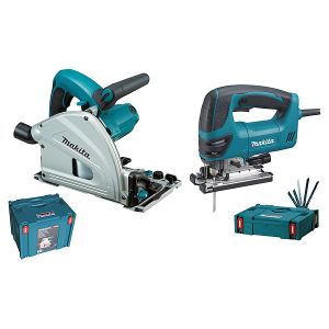 Image de Makita MEU028 - Coffret scie plongeante SP6000K avec rail de guidage + scie sauteuse 4350FCTK