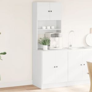 VidaXL Armoire de cuisine blanc 60x50x180 cm bois d'ing&eacute;nierie, placard de cuisine, unit&eacute; de cuisinette, unit&eacute; de rangement de cuisine