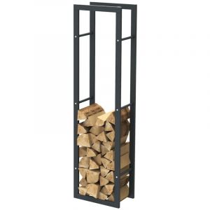 Image de BC-Elec HHWPF0016 Rangement à bois en acier noir 150*40*25CM, rack pour bois de chauffage, range-bûches - Noir