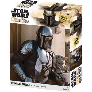 Prime 3D Puzzle lenticulaire Le Mandalorien Grogu et Mando 500 pièces