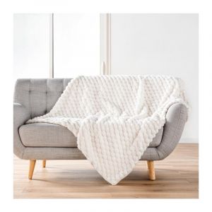 Douceur d'int&eacute;rieur, Plaid (180 x 220 cm) Frosty, Imitation Fourrure/Sherpa