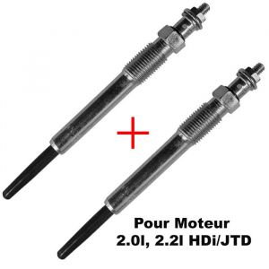 (Lot de 2) Bougie de pr&eacute;chauffage 20 22 HDI JTD Berlingo C4 C5 C8 Evasion Jumpy Xantia Xsara Picasso Jumper Scudo Ulysse Ducato